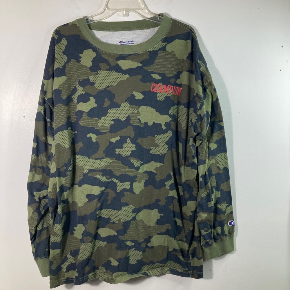 Champion Authentic Athleticwear Camouflage Long Sleeve T‎ Shirt Men's 3XL